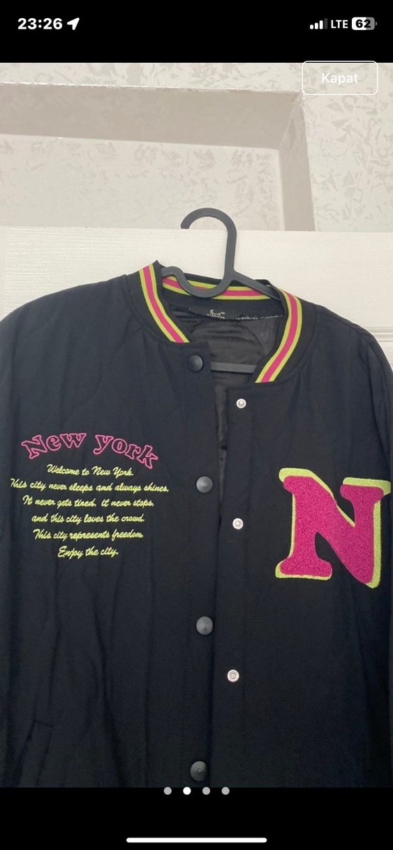 Siyah Baskılı Oversize Kadın Ceket - Görsel 2