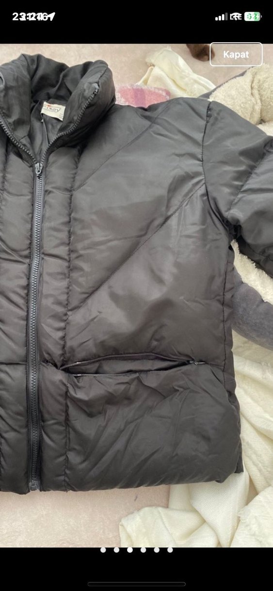 Kadın Siyah Kapitone Kısa Kışlık Mont - Görsel 4