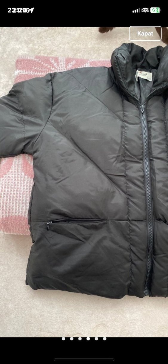 Kadın Siyah Kapitone Kısa Kışlık Mont - Görsel 5