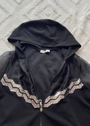 Kadın Siyah Uzun Kapüşonlu Gotik Ceket - Görsel 3