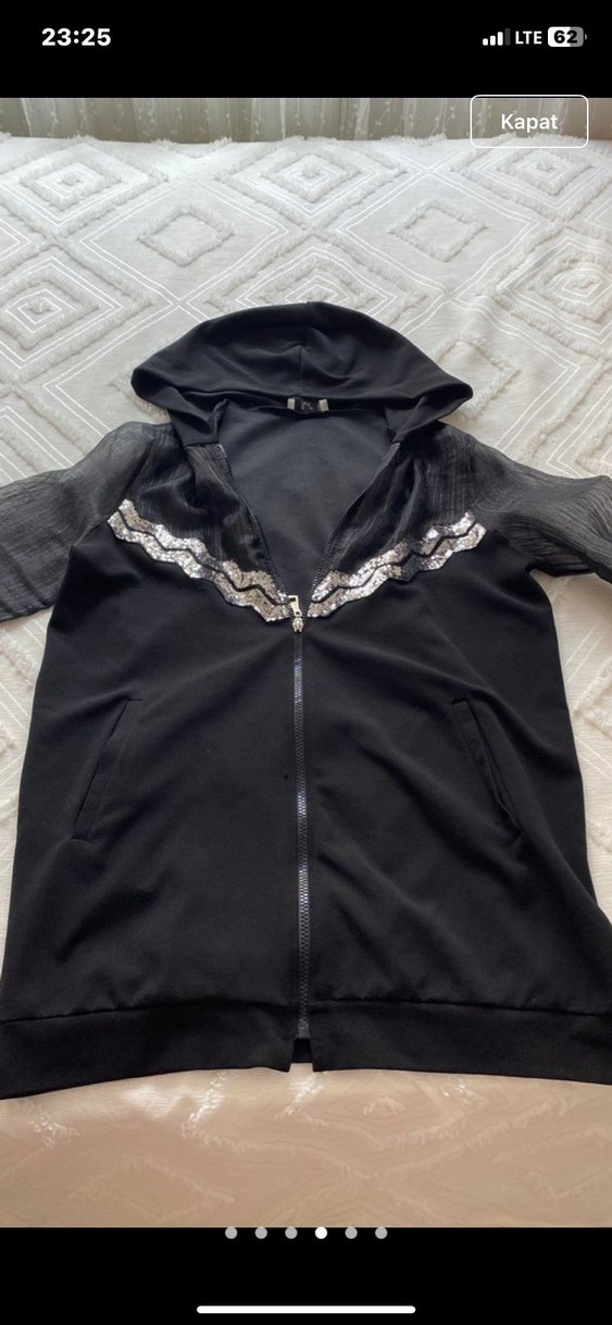 Kadın Siyah Uzun Kapüşonlu Gotik Ceket - Görsel 4