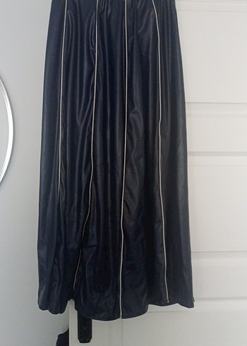 Siyah Uzun Drapeli Kadın Etek - Görsel 4