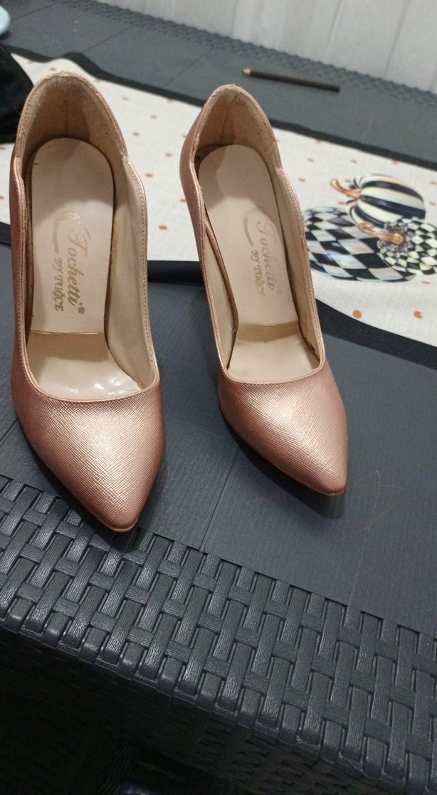 Bej Deri Stiletto Topuklu Kadın Ayakkabı - Görsel 2