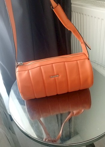 Parlak Turuncu Kadın Deri Çanta - Görsel 4