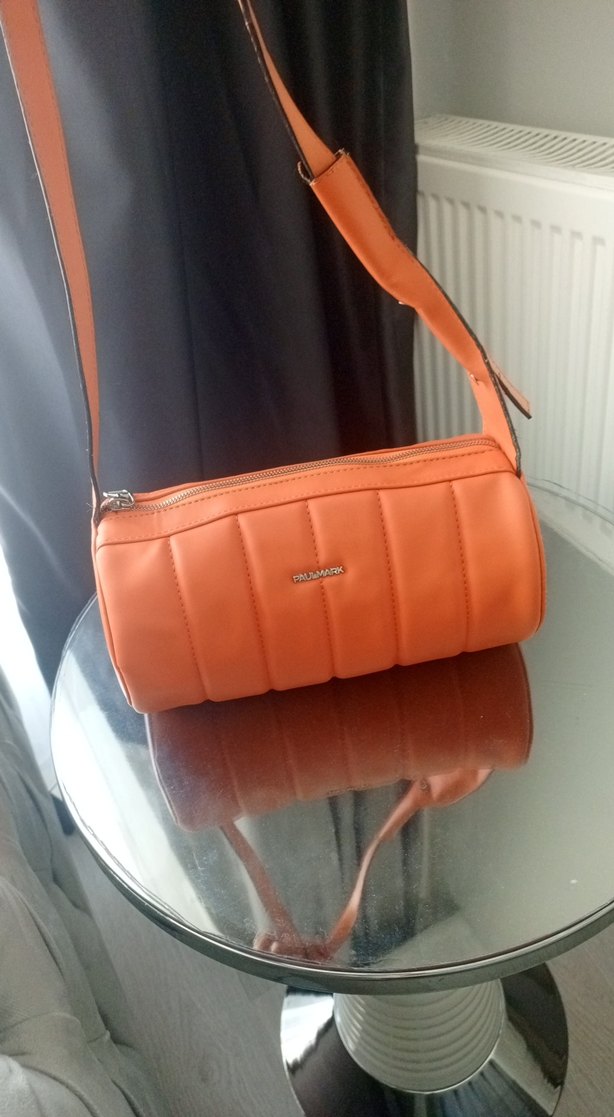 Parlak Turuncu Kadın Deri Çanta - Görsel 4