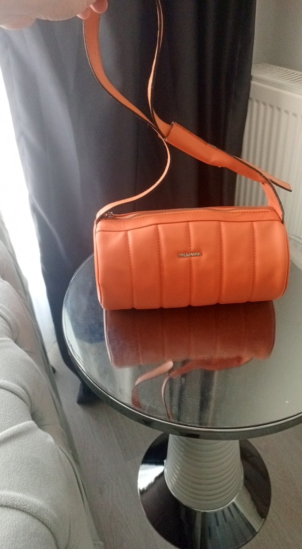 Parlak Turuncu Kadın Deri Çanta - Görsel 2