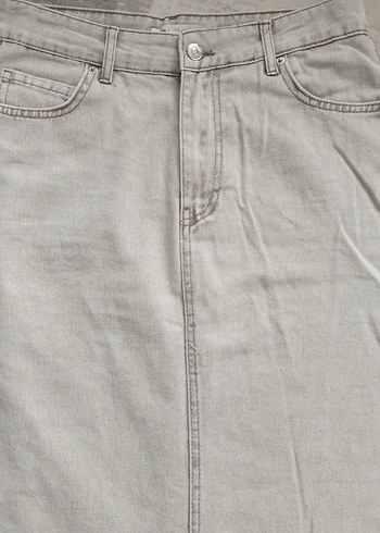 Bej Uzun Keten Kadın Etek - Görsel 2