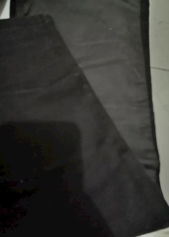 Siyah ön tarafı Deri ve arka tarafı denım  Kadın Pantolon - Görsel 3