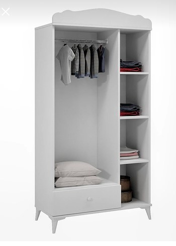 Beyaz ve Gri Çocuk Gardırobu - Görsel 3