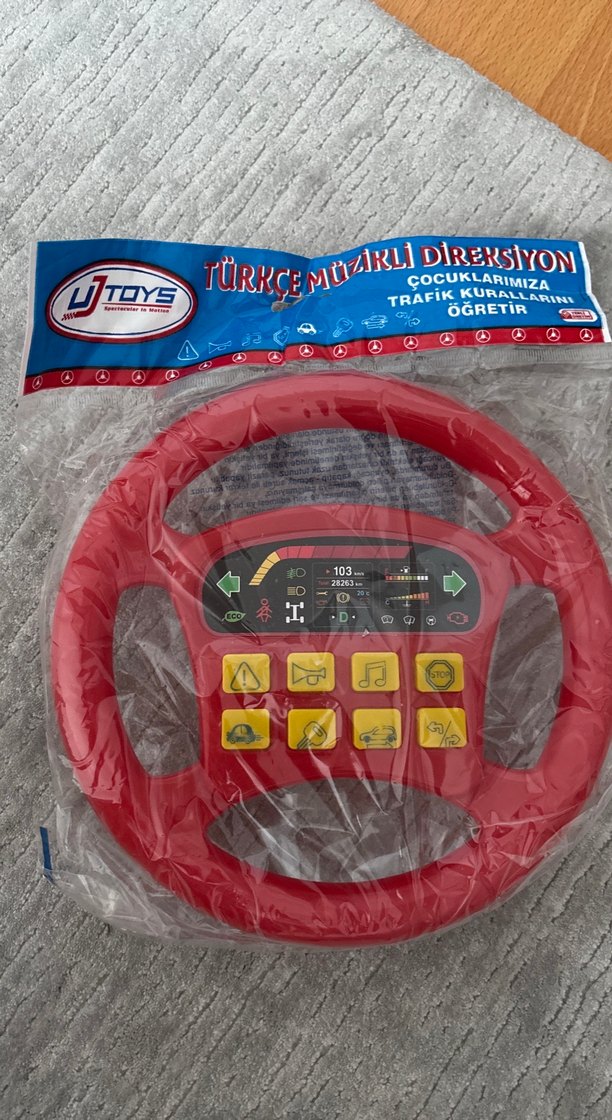 Kırmızı Müzikli Direksiyon Oyuncak - Görsel 3