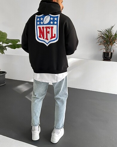 Oversize Sırt Baskılı NFL Sweatshirt
