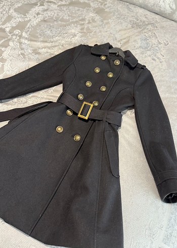 Kemerli Siyah Kadın Kaban - Görsel 3