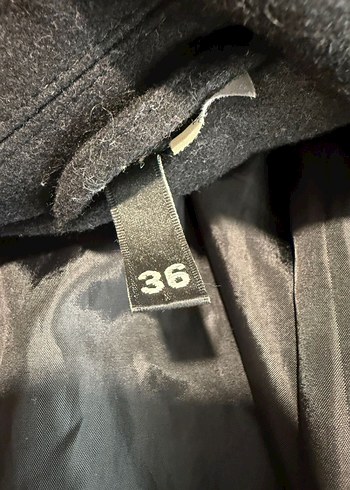 Kemerli Siyah Kadın Kaban - Görsel 5