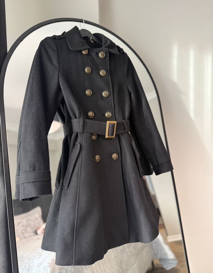 Kemerli Siyah Kadın Kaban - Görsel 4