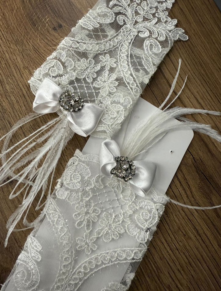 Dantel Detaylı Beyaz Bohem Kadın Eldiveni - Görsel 3