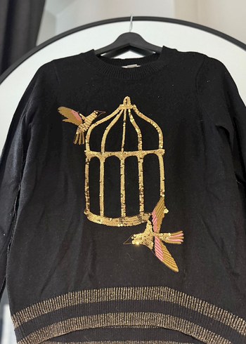 Altın Baskılı Örme H&M Kazak - Görsel 7