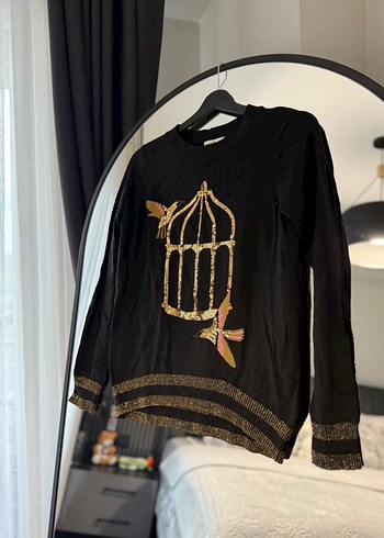 Altın Baskılı Örme H&M Kazak - Görsel 2