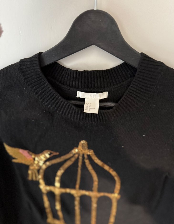 Altın Baskılı Örme H&M Kazak - Görsel 3