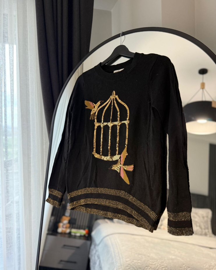 Altın Baskılı Örme H&M Kazak - Görsel 2