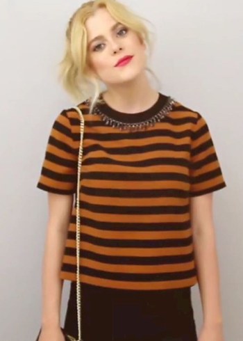 Kahverengi Siyah Çizgili H&M bluz - Görsel 7
