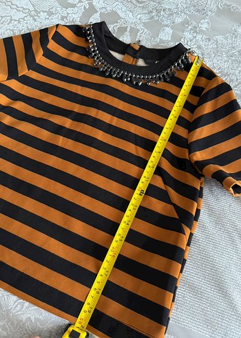 Kahverengi Siyah Çizgili H&M bluz - Görsel 3