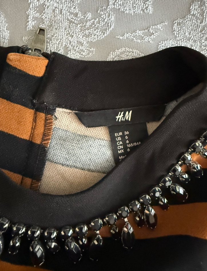 Kahverengi Siyah Çizgili H&M bluz - Görsel 4