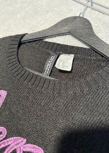 Siyah Baskılı Örgü  Kazak - Görsel 8