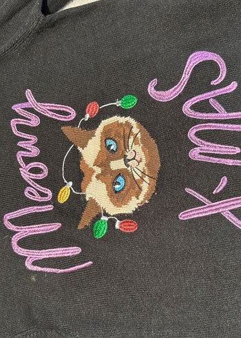 Siyah Baskılı Örgü  Kazak - Görsel 6