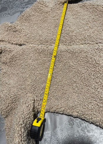 Bej Kadın Midi Peluş Kapüşonlu Kaban - Görsel 6