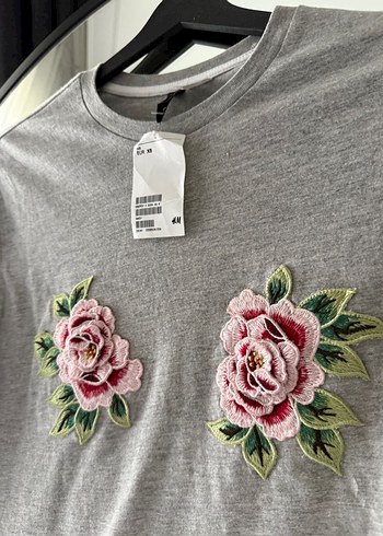 Gri Nakışlı Kadın Sweatshirt H&M - Görsel 4