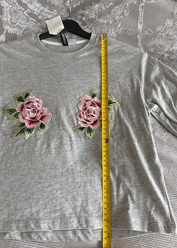 Gri Nakışlı Kadın Sweatshirt H&M - Görsel 2