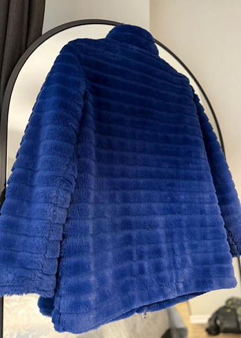 Guess Mavi Kadın Kürk Detaylı Polar Mont - Görsel 2