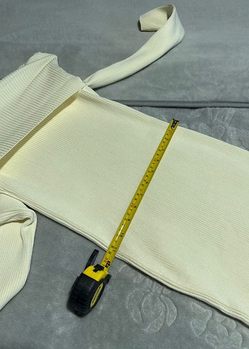 Beyaz Triko Uzun Elbise - Görsel 3