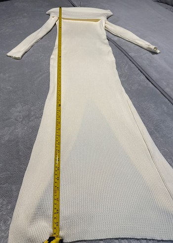 Beyaz Triko Uzun Elbise - Görsel 5