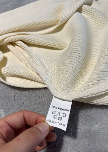 Beyaz Triko Uzun Elbise - Görsel 8