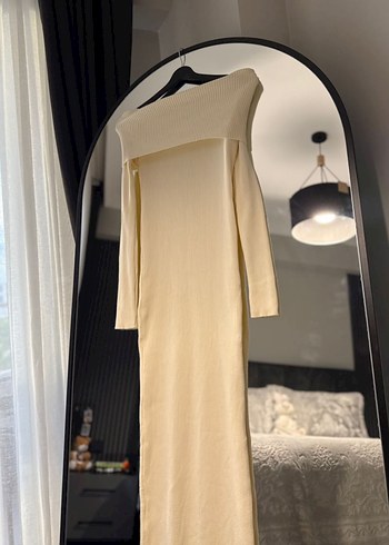 Beyaz Triko Uzun Elbise - Görsel 6