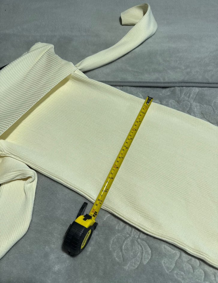 Beyaz Triko Uzun Elbise - Görsel 3