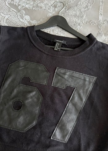 67 Baskılı Siyah Kadın Sweatshirt - Görsel 6