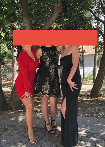 Kırmızı Mini Kikiriki Drapeli Elbise - Görsel 3