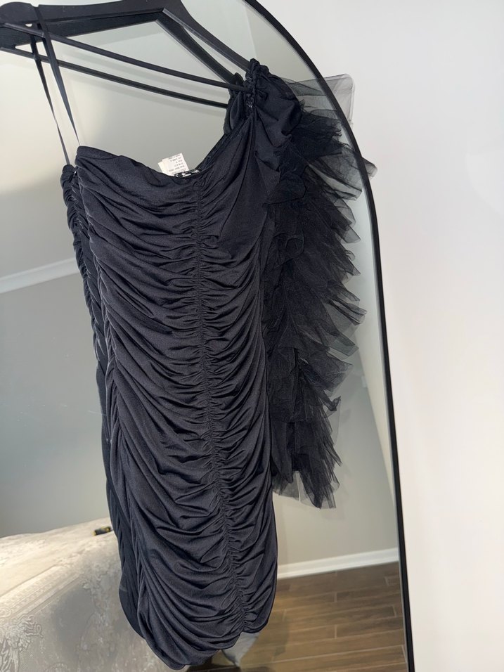 Kikiriki Siyah Mini Elbise - Görsel 5