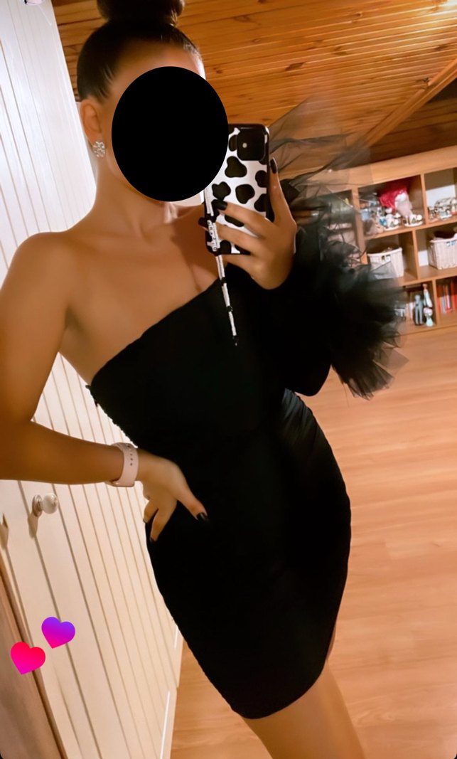 Kikiriki Siyah Mini Elbise - Görsel 2