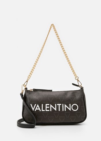 Valentino Siyah Monogramli Zincirli Omuz Cantasi