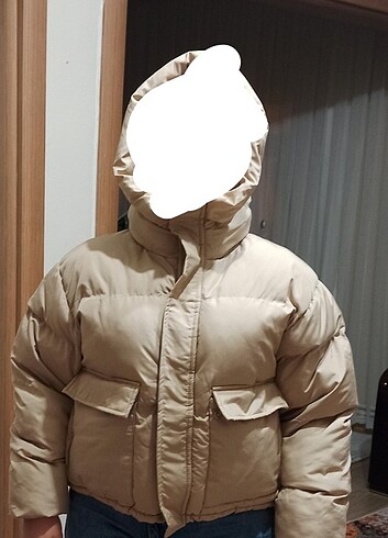 m Beden ten rengi Renk Kısa şişme mont