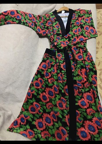 Nasateks Çiçek Desenli Uzun Bohem Kadın Kimono&Sabahlık - Görsel 4