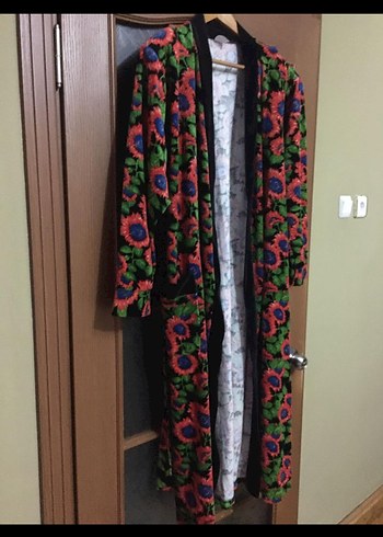 Nasateks Çiçek Desenli Uzun Bohem Kadın Kimono&Sabahlık - Görsel 2