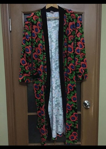 Nasateks Çiçek Desenli Uzun Bohem Kadın Kimono&Sabahlık - Görsel 3