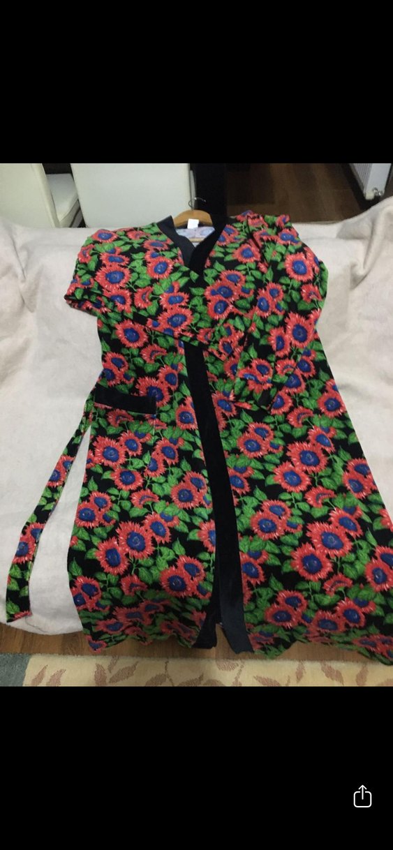 Nasateks Çiçek Desenli Uzun Bohem Kadın Kimono&Sabahlık - Görsel 5