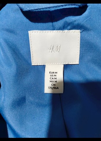 H&M Mavi Düğmeli Kadın Blazer Ceket - Görsel 4