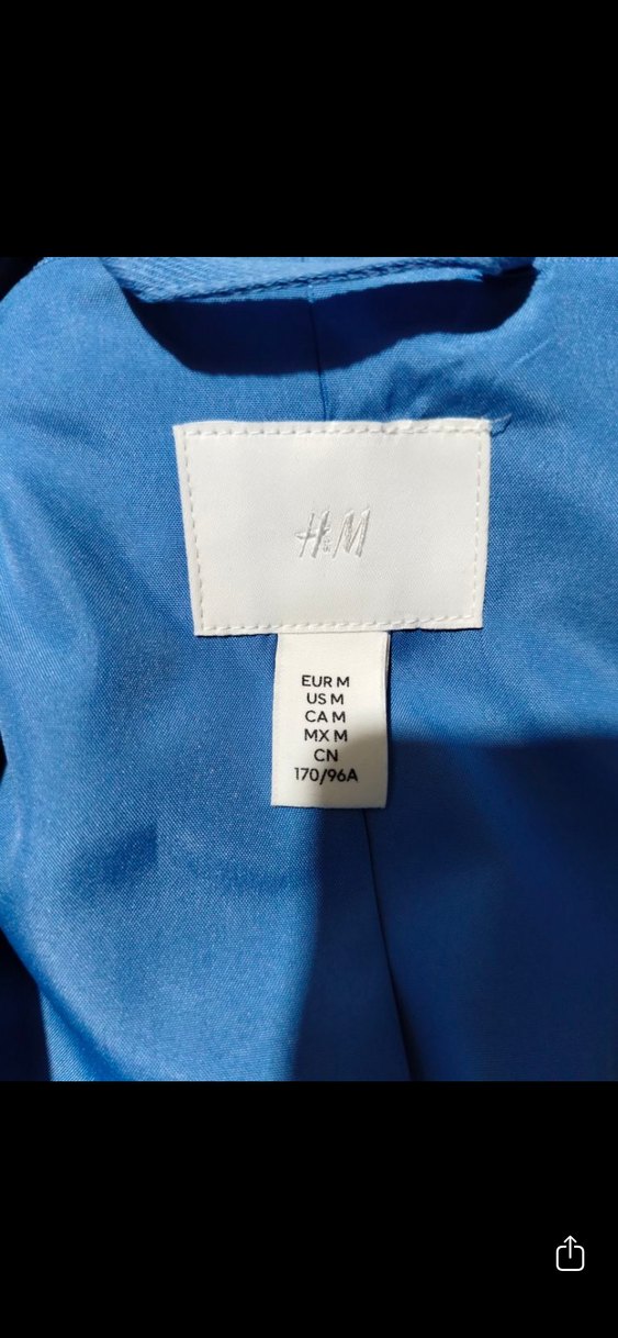 H&M Mavi Düğmeli Kadın Blazer Ceket - Görsel 4