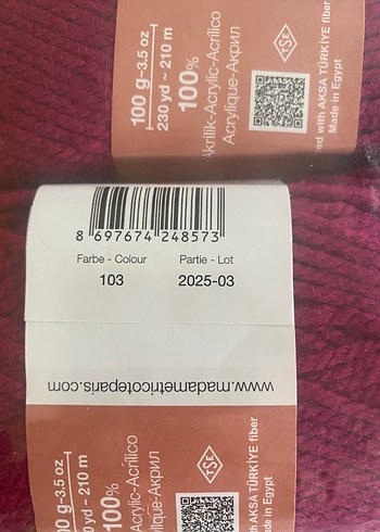 Ören Bayan Favori El Örgü İpi Mürdüm 103 - Görsel 8